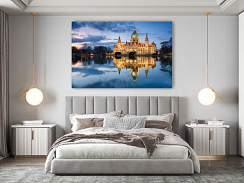 Wandbild | Rathaus von Hannover bei Nacht