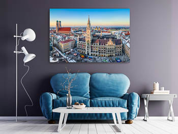 Wandbild | Panorama vom Marienplatz in München