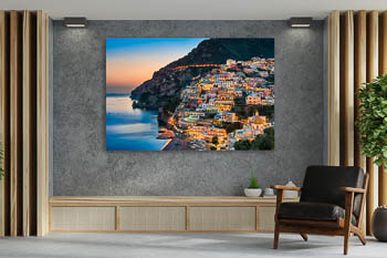 Wandbild | Sonnenuntergang in Positano an der Amalfiküste