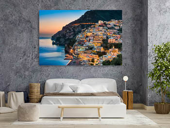 Wandbild | Sonnenuntergang in Positano an der Amalfiküste