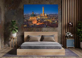 Wandbild | Nächtliche Skyline von Bologna