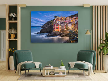 Wandbild | Riomaggiore in Cinque Terre bei Nacht