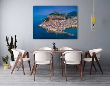 Wall Art | Aerial night view of Cefalu