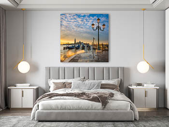 Wall Art | Gondolas at sunrise in Venice