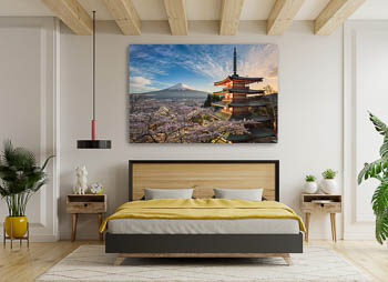 Wall Art | Mount Fuji with cherry blossoms in Japan