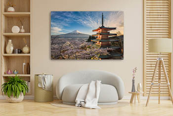 Wall Art | Mount Fuji with cherry blossoms in Japan