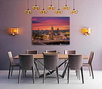 Wandbild | Amsterdam Skyline zum Sonnenuntergang