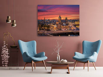 Wandbild | Amsterdam Skyline zum Sonnenuntergang