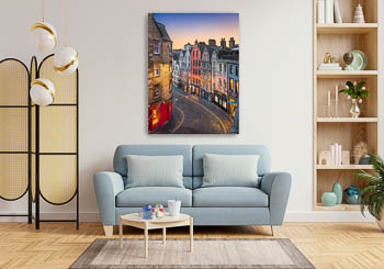 Wall Art | West Bow at sunset in Edinburgh