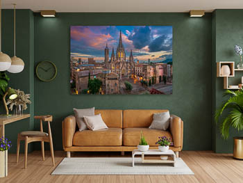 Wandbild | Kathedrale von Barcelona bei Sonnenuntergang