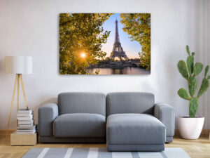 Wall Art | Autumn sunrise at the Eiffel tower in Paris