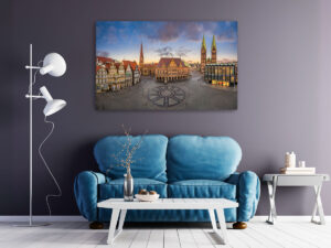 Wall Art | Market square of Bremen at sunset