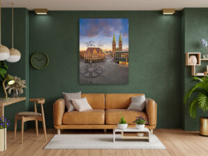 Wall Art | Market square of Bremen at sunset