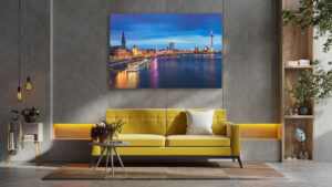 Wall Art | Skyline of Dusseldorf and the Rhine river