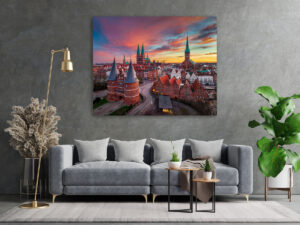 Wall Art | Sunrise at the Holstentor in Lübeck