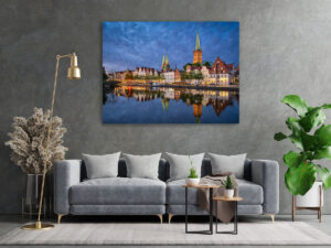 Wall Art | Old town of Lübeck at night