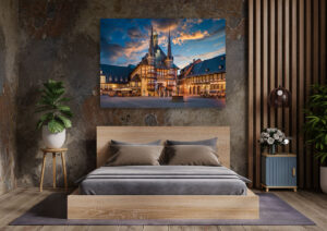 Wall Art | Town Hall of Wernigerode at night