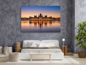 Wall Art | Sunrise at the Parliament building in Budapest