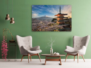Wall Art | Mount Fuji with cherry blossoms in Japan