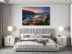 Wall Art | Sunset in the Bay of Kotor, Montenegro