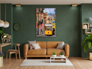 Wall Art | Historic yellow tram in Lisbon